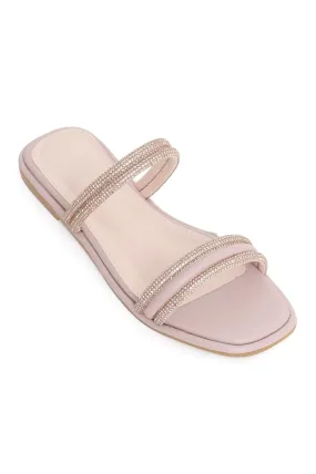 DIAMANTE STRAP FLATS-NUDE