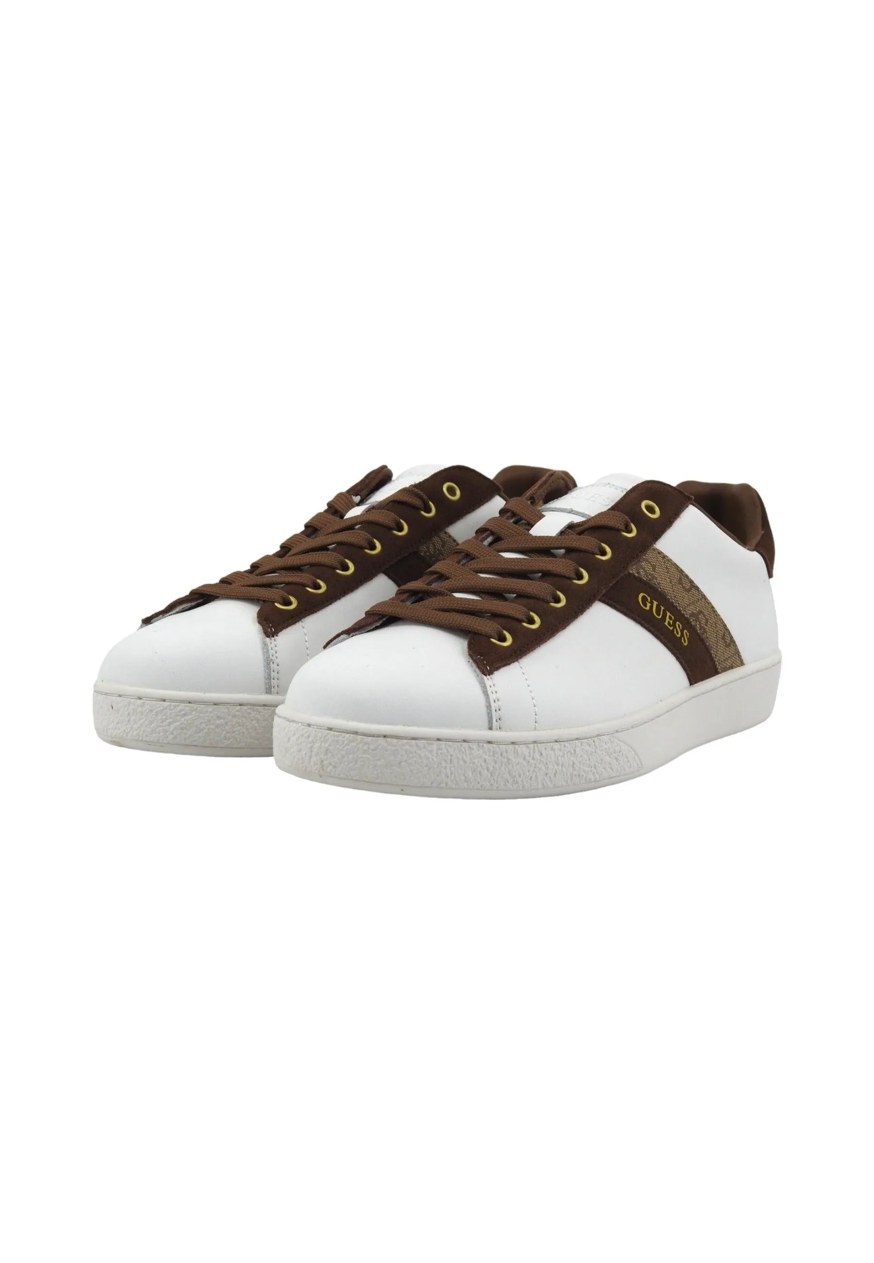 GUESS Sneaker Uomo White Beige Brown FMPNOILEL12