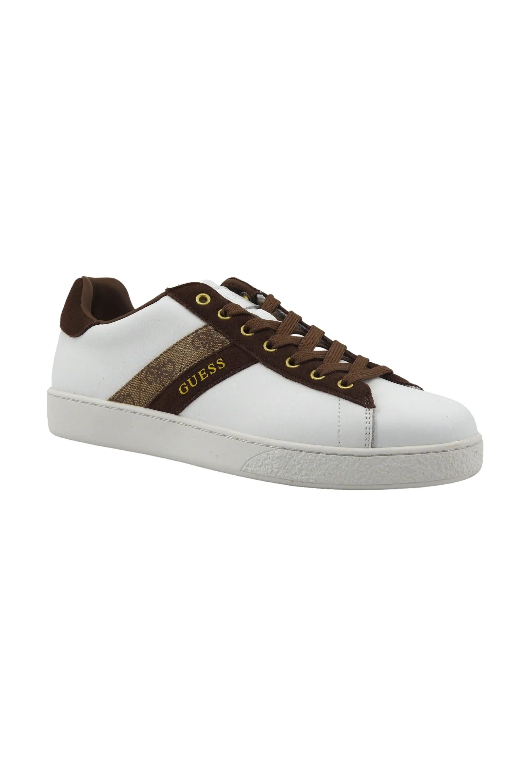 GUESS Sneaker Uomo White Beige Brown FMPNOILEL12