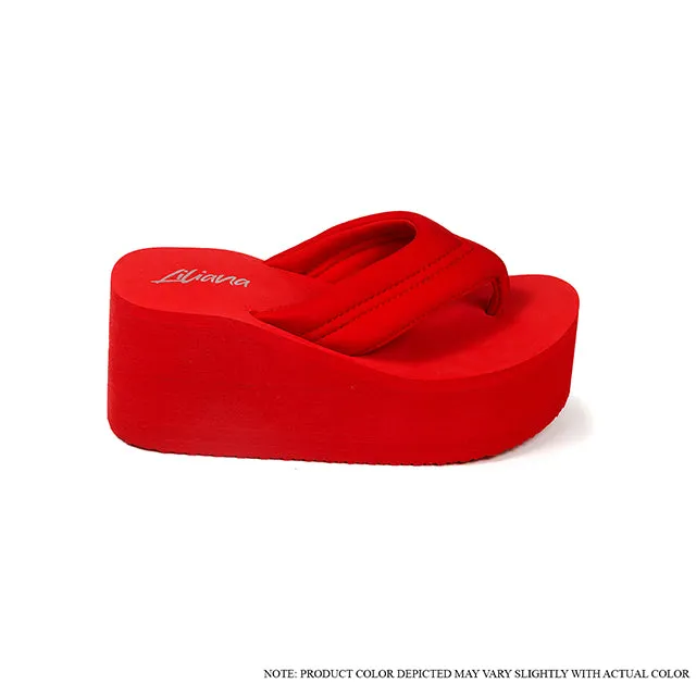 JENSEN-1 Red Flip Flop Sandals