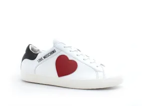 LOVE MOSCHINO Sneaker Cuore Retro Bianco Rosso JA15402G1EI4310A