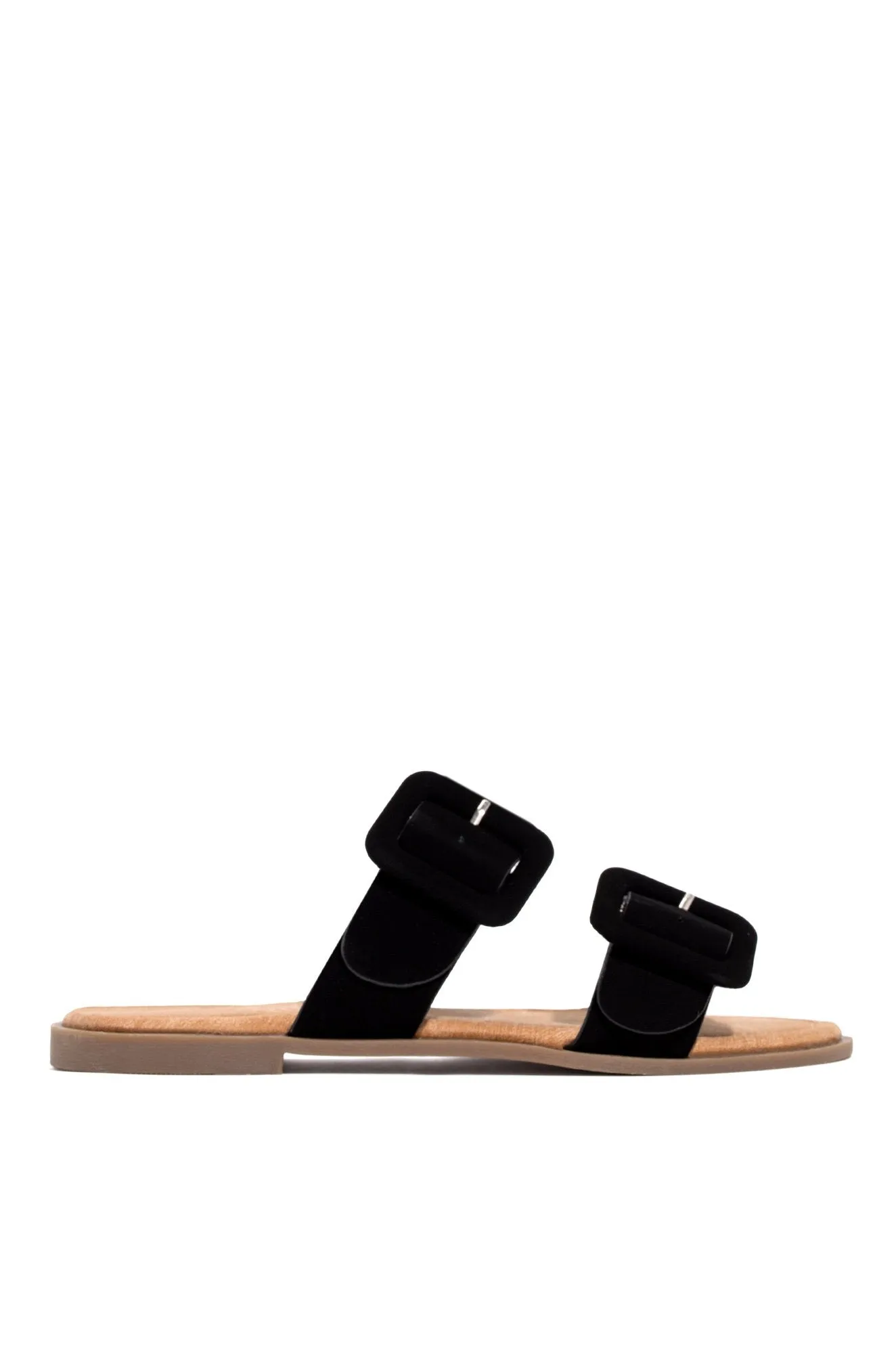 Lydia Double Buckle Sandals- Black