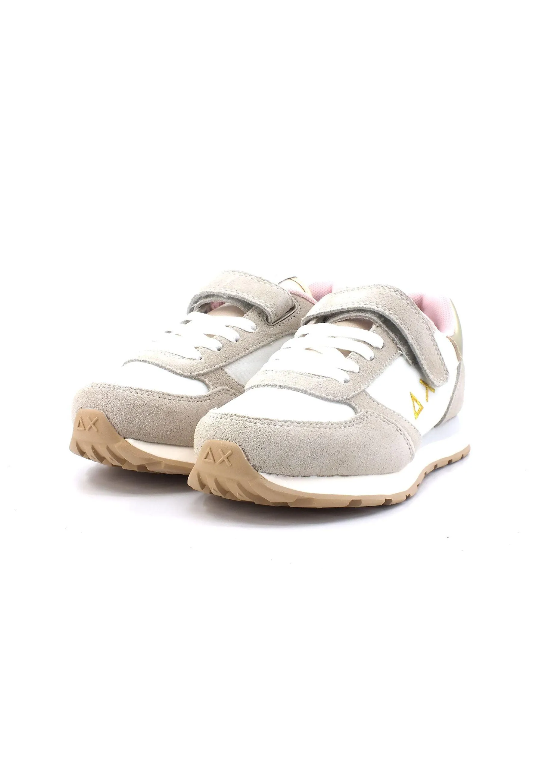 SUN68 Ally Gold Silver Sneaker Bambino Bianco Z33402K