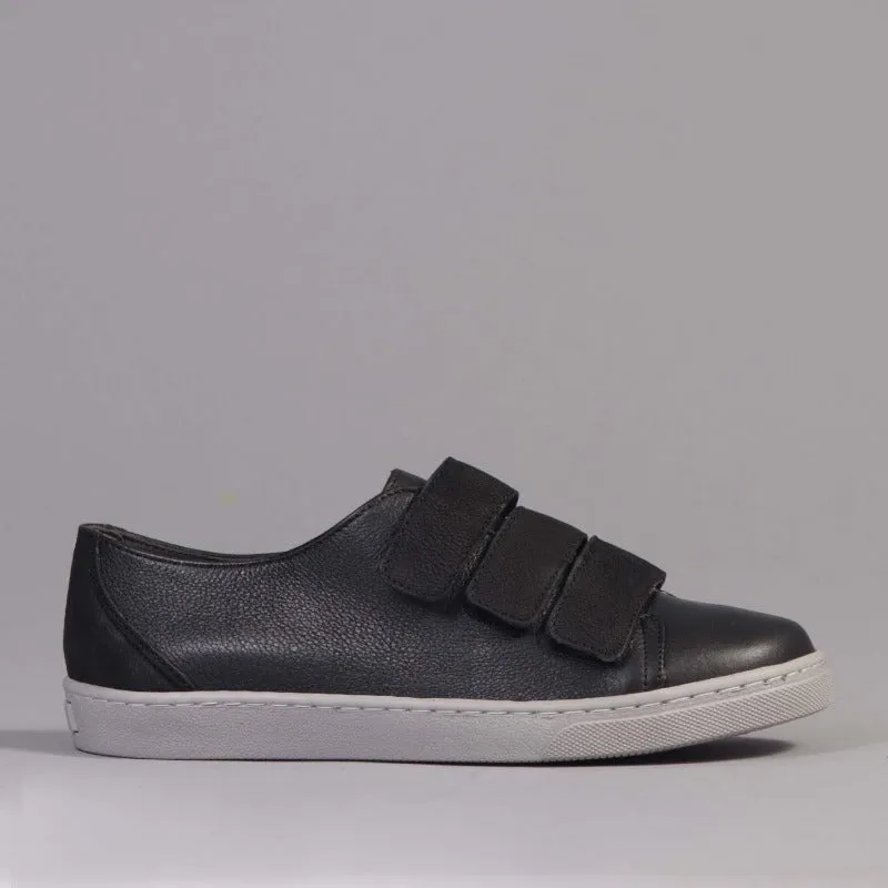 Velcro Sneaker with Removable Footbed in Black - 12507