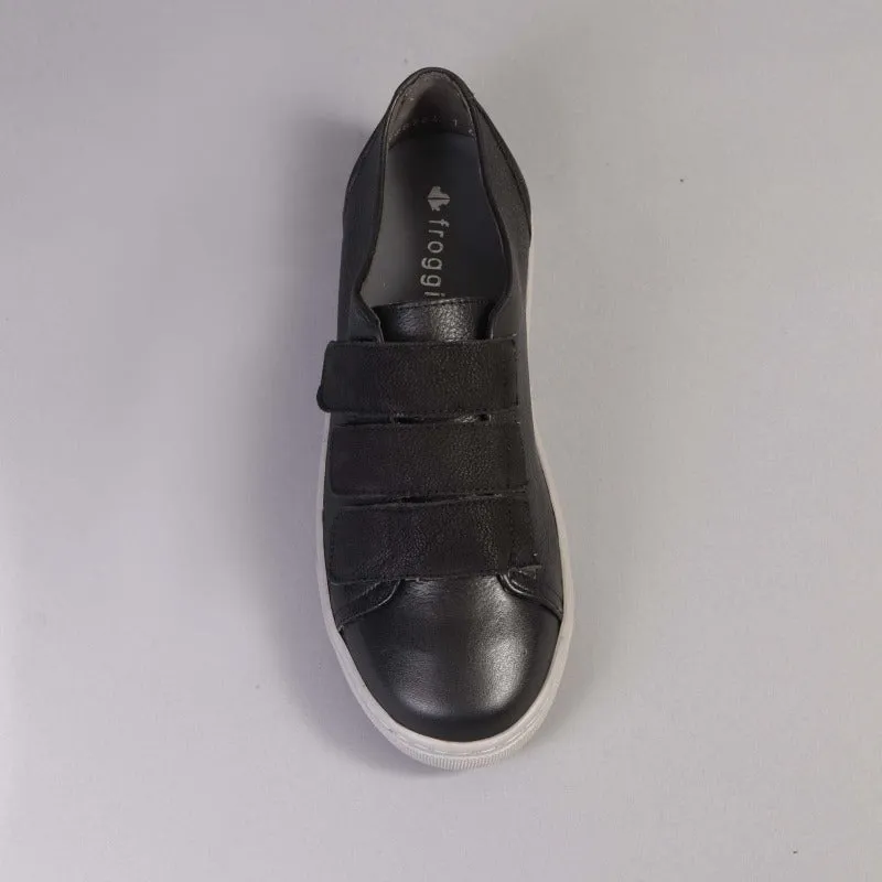 Velcro Sneaker with Removable Footbed in Black - 12507