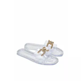 Zayd Embellished Slide - Clear